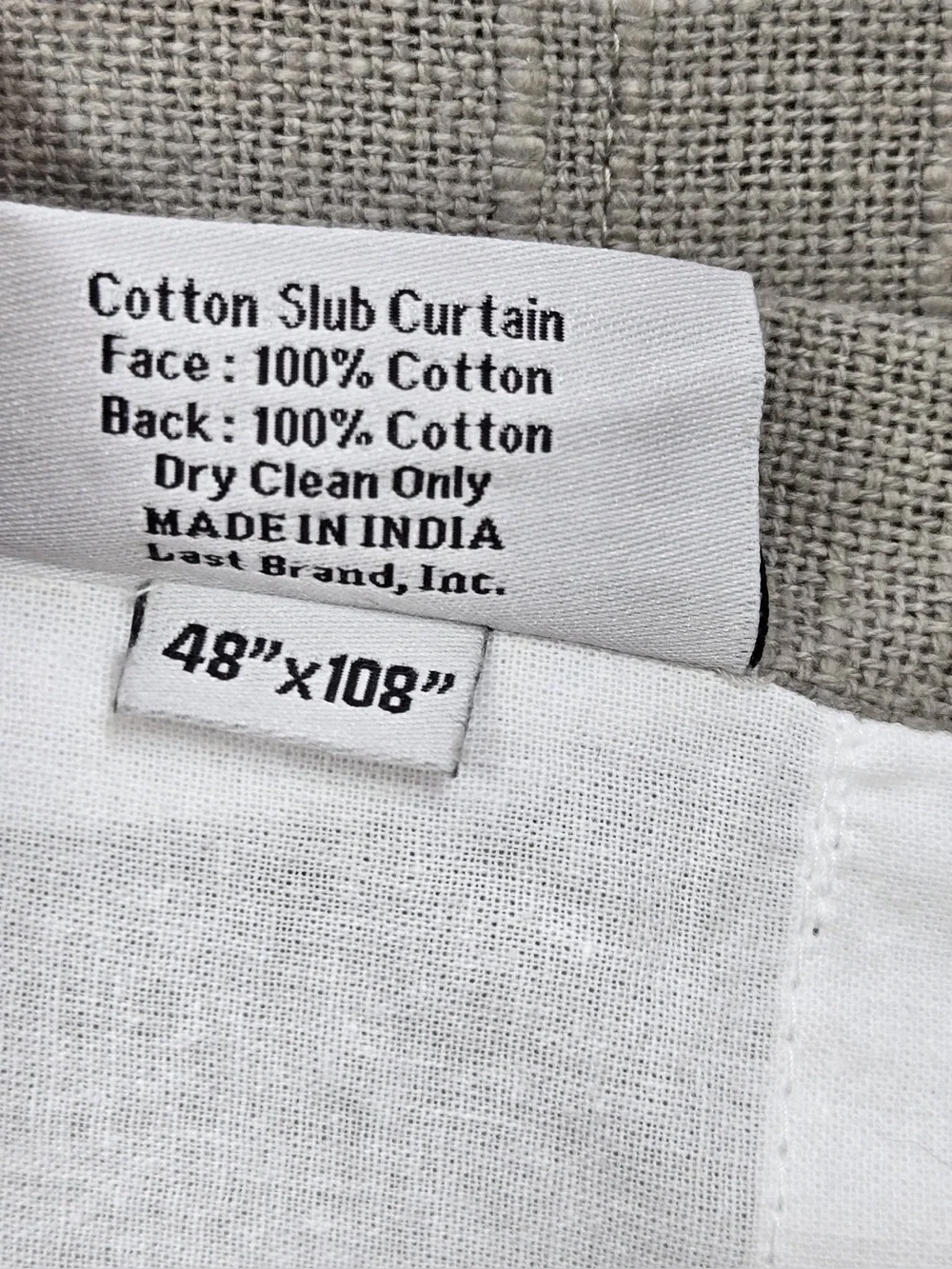 NWT QUINCE Set Of 2 48x108 Cotton Slub Curtains Grey 0839